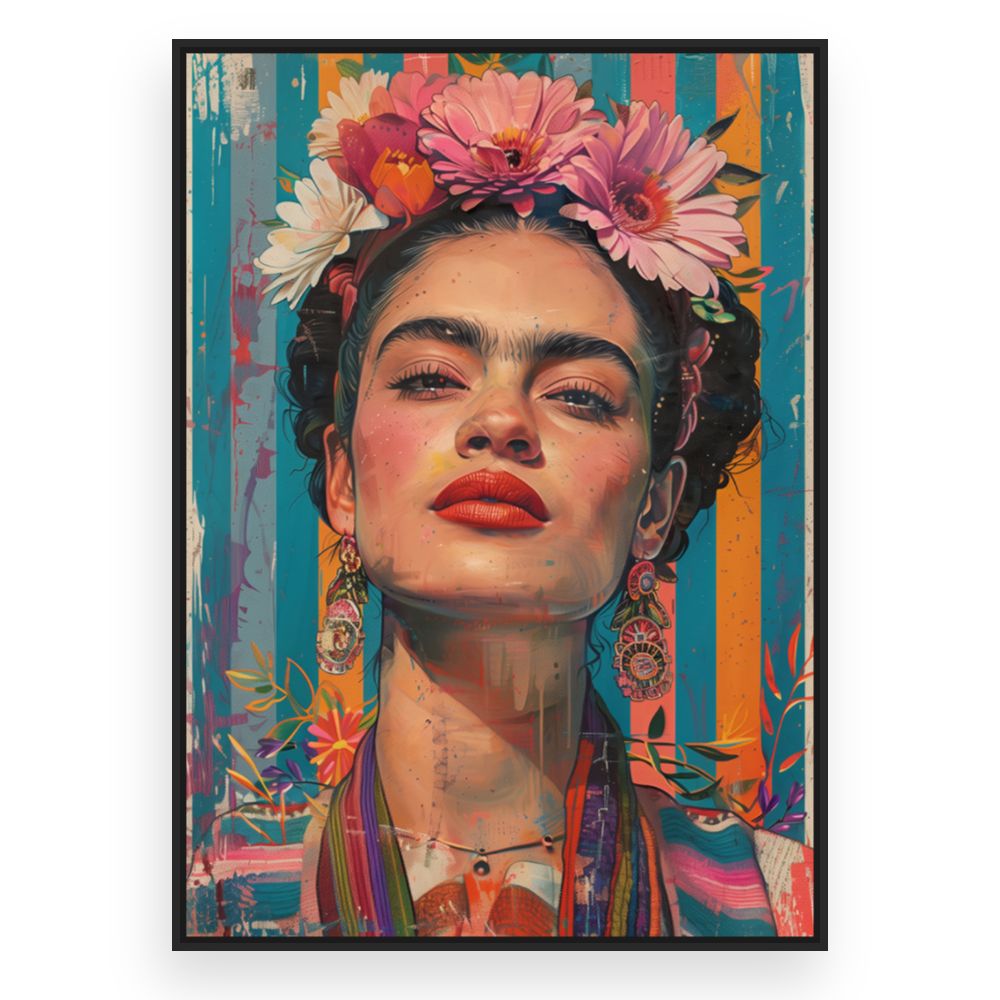 Toile Portrait vibrant – toile cadre noir (slide 3)