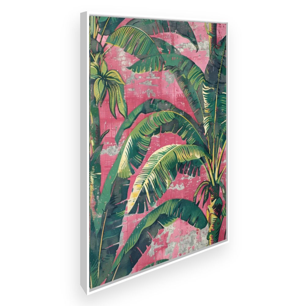 Toile Feuillage tropical vibrant – toile cadre blanc (slide 2)