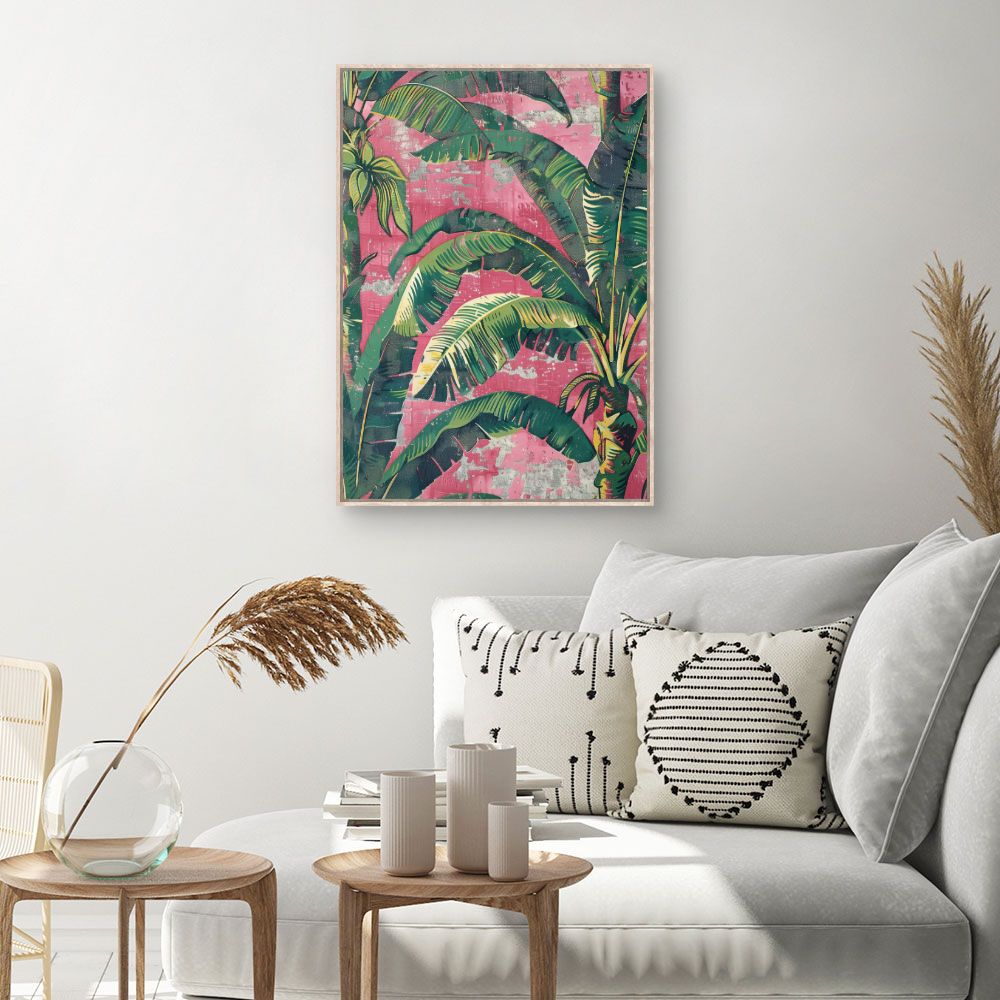 Toile Feuillage tropical vibrant – toile cadre naturel (slide 1, 60×90)