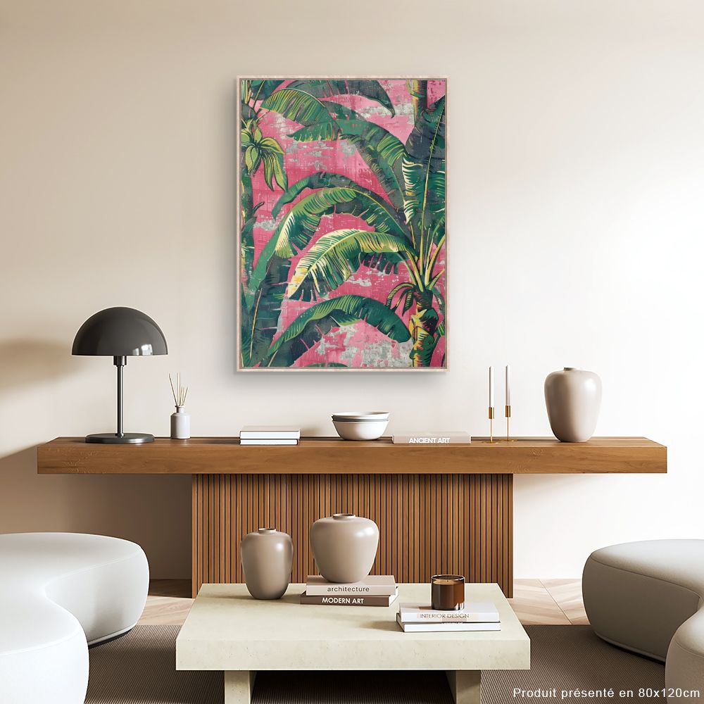 Toile "Feuillage tropical vibrant"