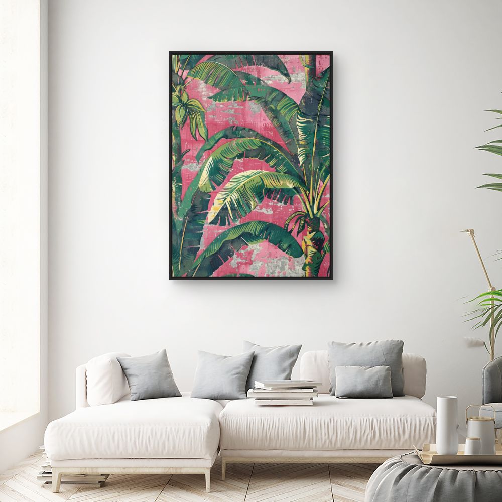 Toile "Feuillage tropical vibrant"