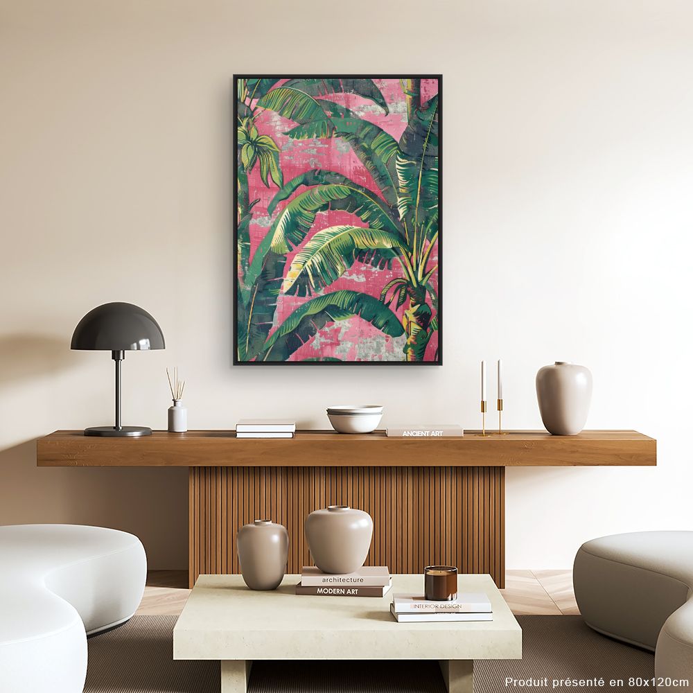 Toile "Feuillage tropical vibrant"