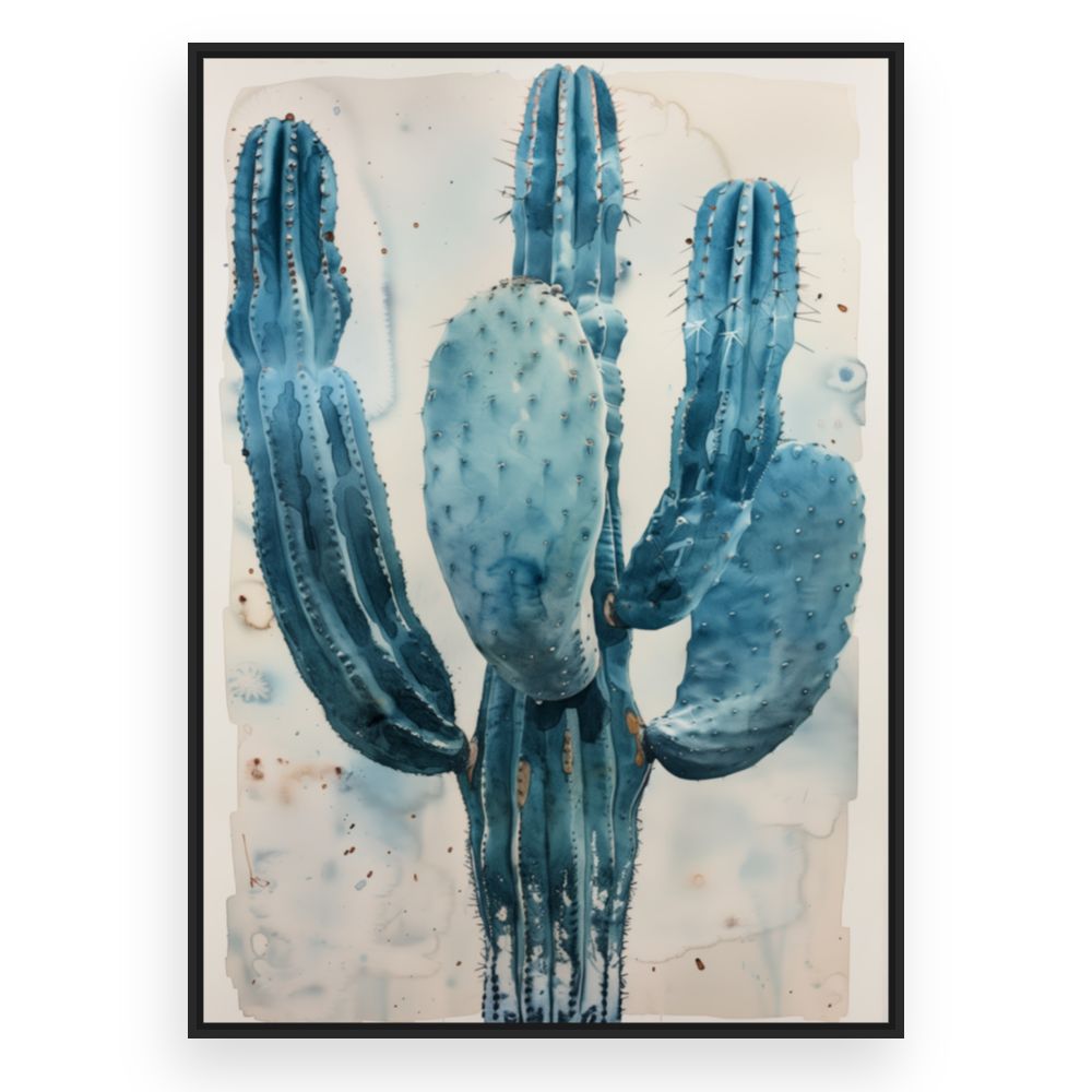 Toile Cactus aquarelle – toile cadre noir (slide 3)