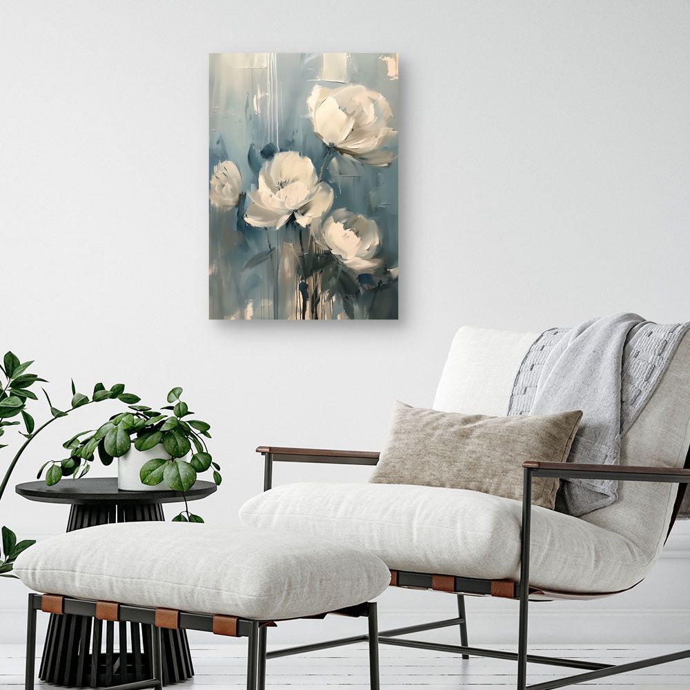 Toile "Élégantes fleurs blanches"