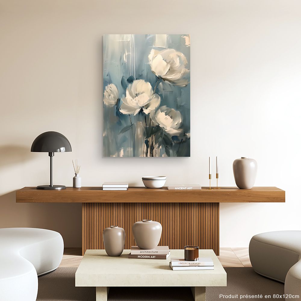 Toile "Élégantes fleurs blanches"