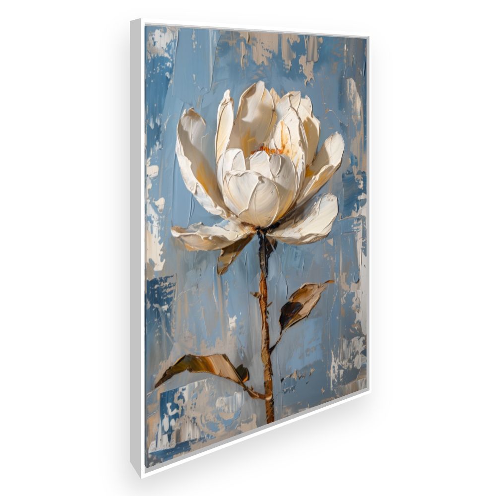 Toile Magnolia élégant – toile cadre blanc (slide 2)