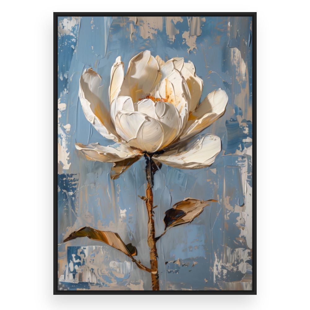 Toile Magnolia élégant – toile cadre noir (slide 3)