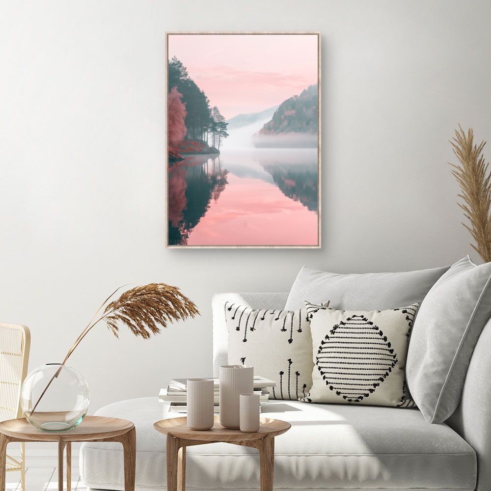 Toile Reflet pastel paisible – toile cadre naturel (slide 1, 60×90)
