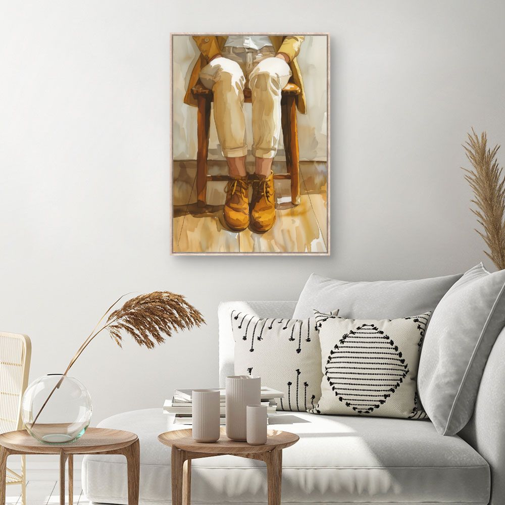 Toile Silhouette élégante assise – toile cadre naturel (slide 1, 60×90)