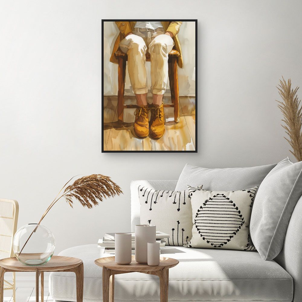 Toile "Silhouette élégante assise"