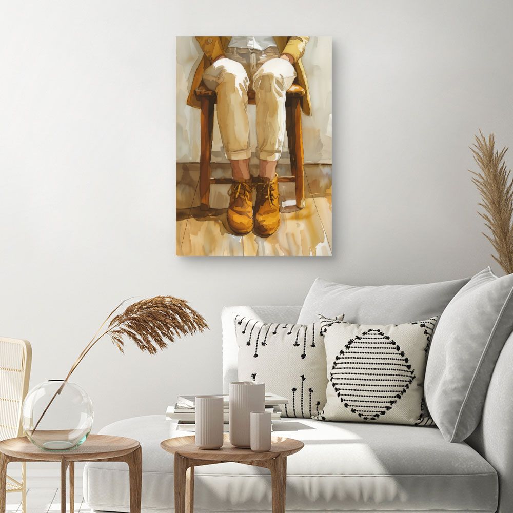 Toile "Silhouette élégante assise"