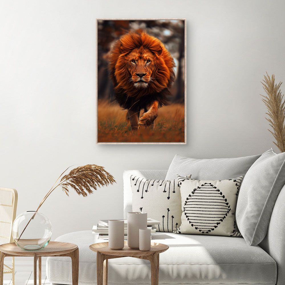 Toile Lion majestueux – toile cadre naturel (slide 1, 60×90)