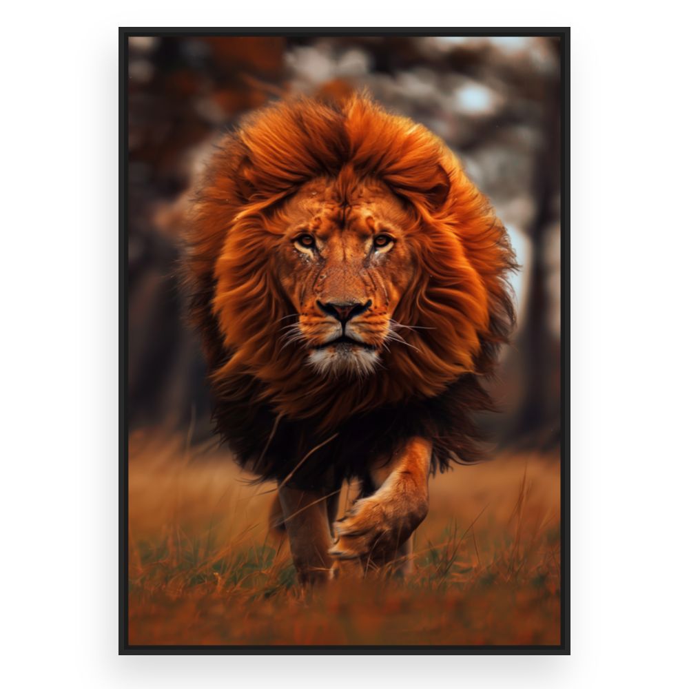 Toile Lion majestueux – toile cadre noir (slide 3)