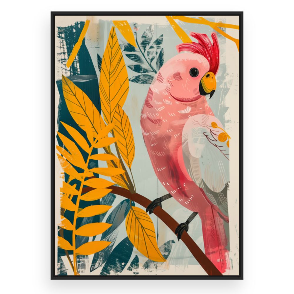 Toile Perroquet tropical éclatant – toile cadre noir (slide 3)