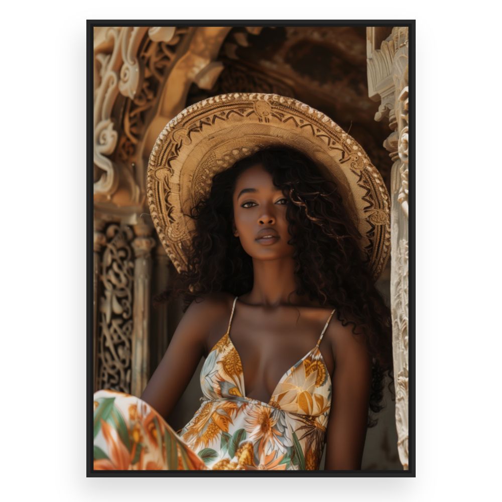 Toile Élégance exotique – toile cadre noir (slide 3)