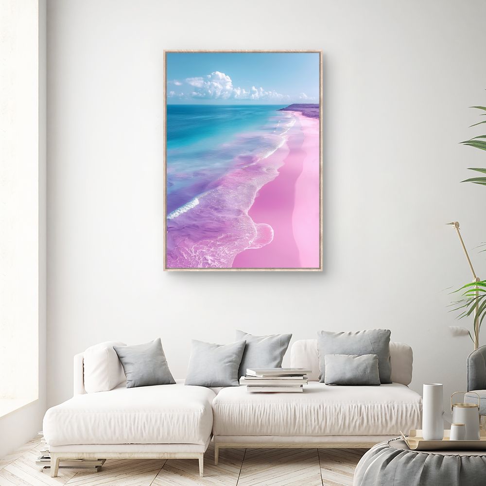 Schilderij "Dromerig pastelstrand"