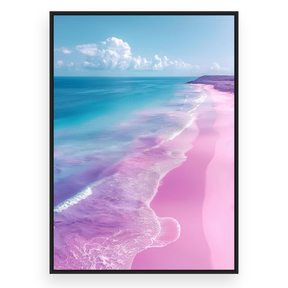 Toile Plage pastel rêveuse – toile cadre noir (slide 3)