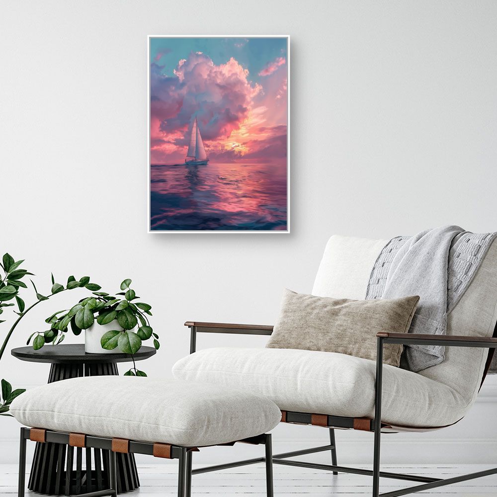 Toile "Coucher de soleil marin"
