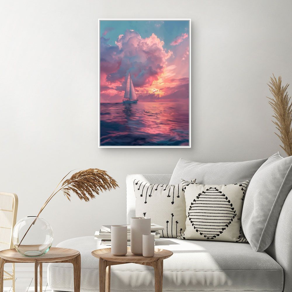 Toile "Coucher de soleil marin"