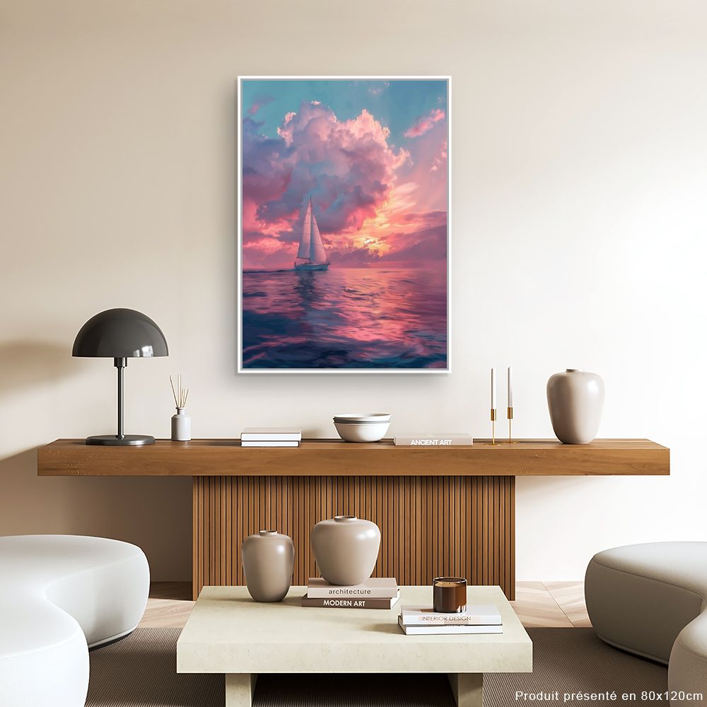 Toile "Coucher de soleil marin"