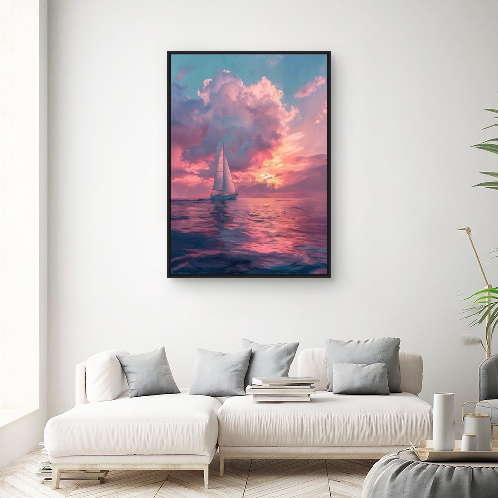 Toile "Coucher de soleil marin"