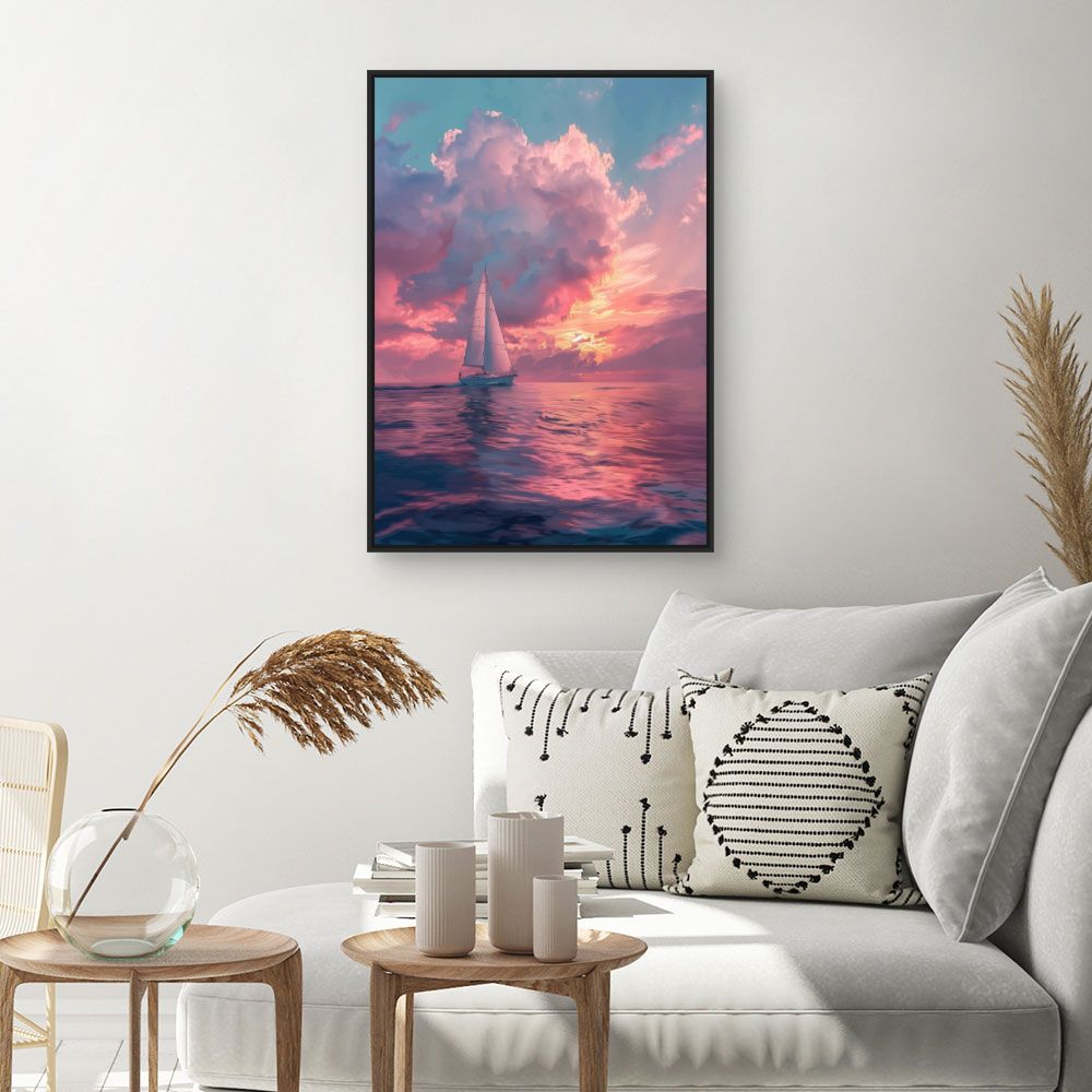 Toile "Coucher de soleil marin"