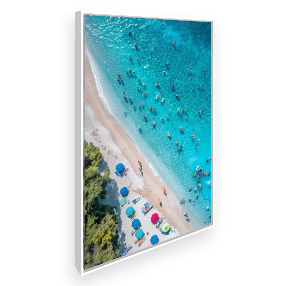 Toile Plage ensoleillée – toile cadre blanc (slide 2)