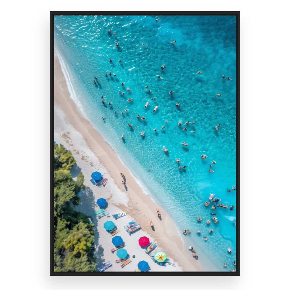 Toile Plage ensoleillée – toile cadre noir (slide 3)