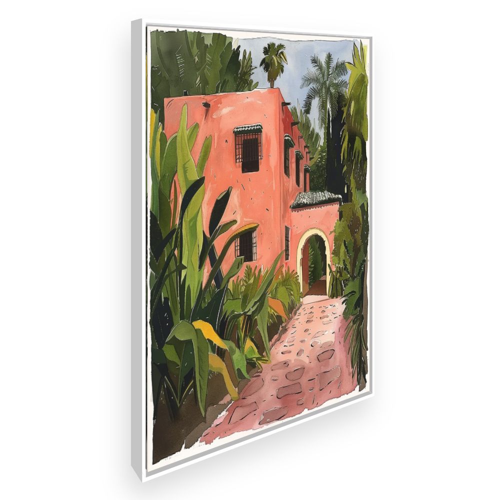 Toile Maison tropicale – toile cadre blanc (slide 2)