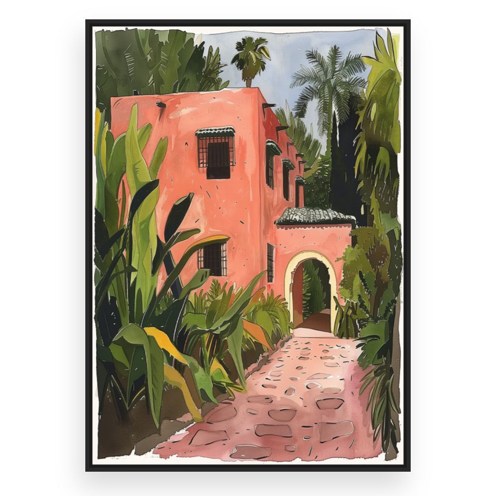 Toile Maison tropicale – toile cadre noir (slide 3)