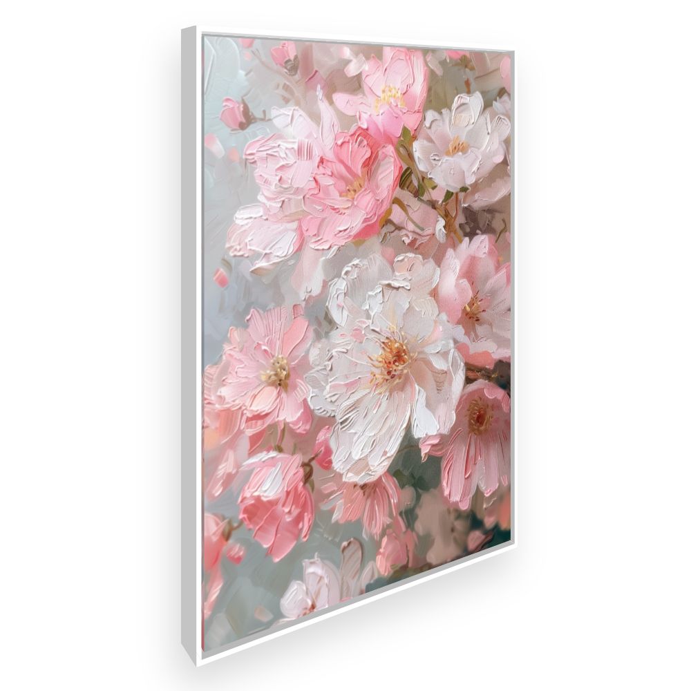 Toile Fleurs délicates – toile cadre blanc (slide 2)