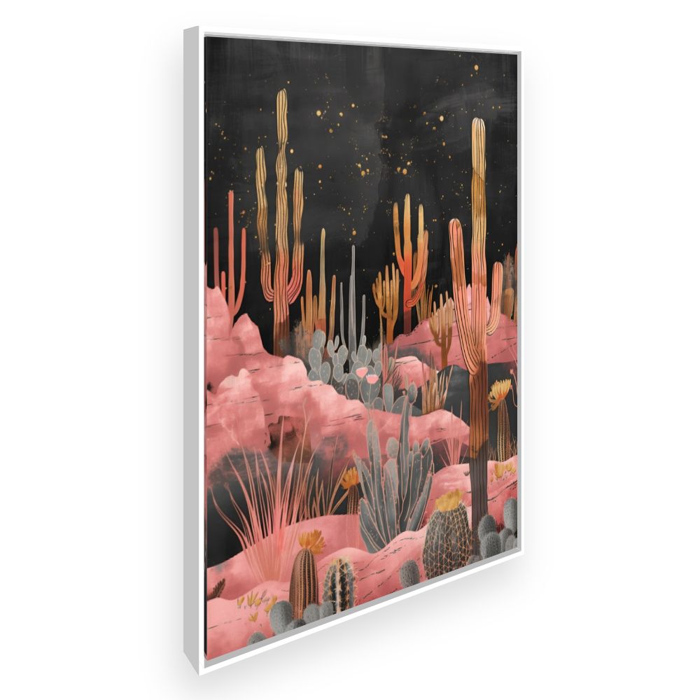 Toile Cactus enchanteurs – toile cadre blanc (slide 2)