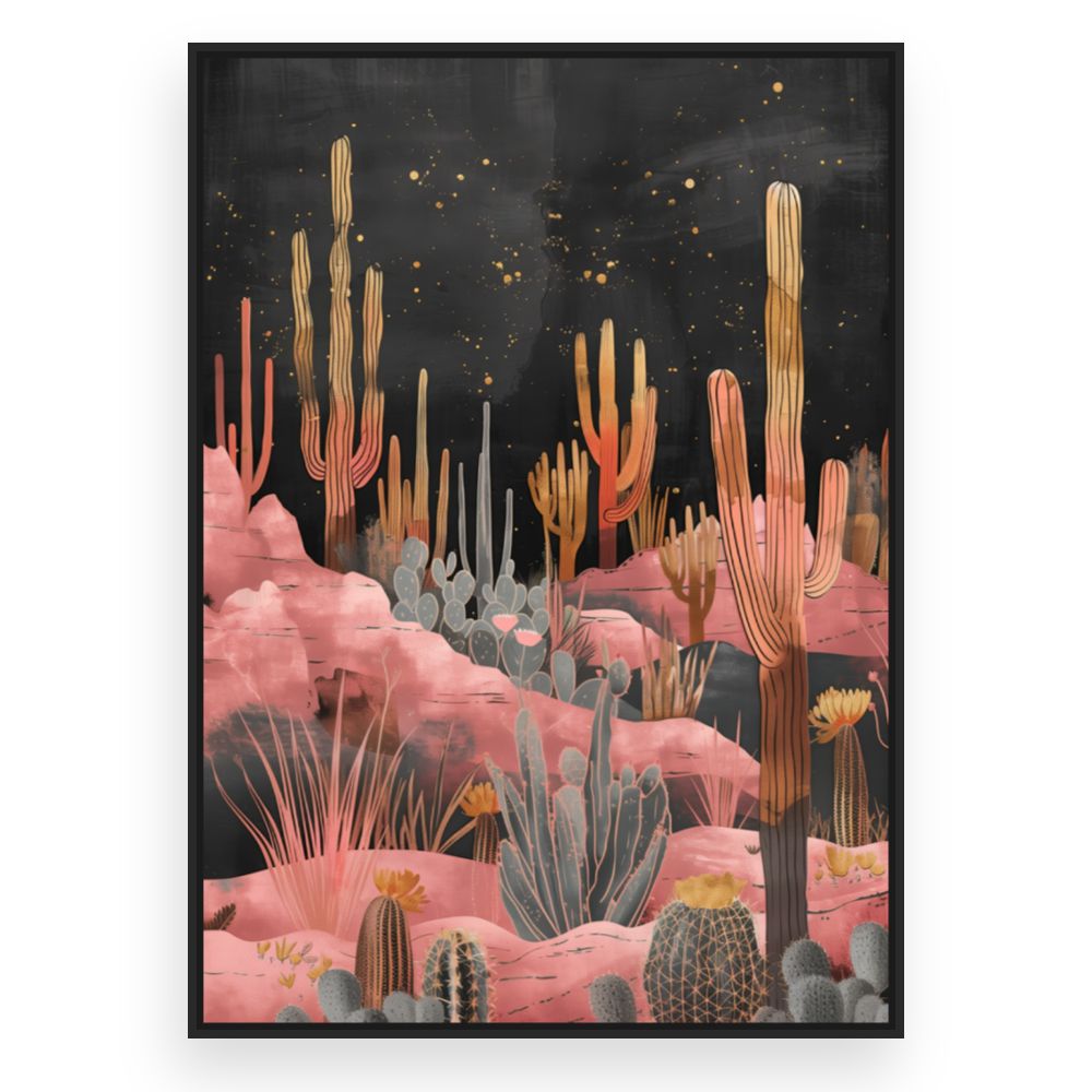 Toile Cactus enchanteurs – toile cadre noir (slide 3)