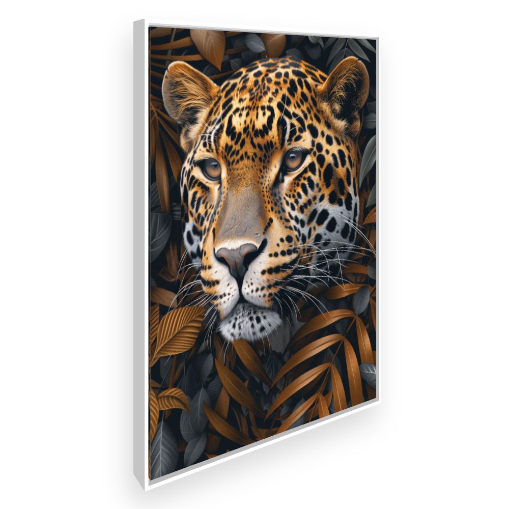 Toile Regard félin captivant – toile cadre blanc (slide 2)