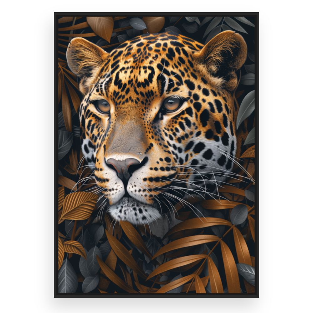 Toile Regard félin captivant – toile cadre noir (slide 3)