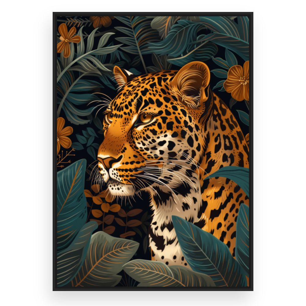Toile Léopard majestueux – toile cadre noir (slide 3)
