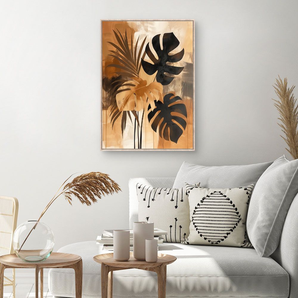 Toile Feuillage exotique vibrant – toile cadre naturel (slide 1, 60×90)