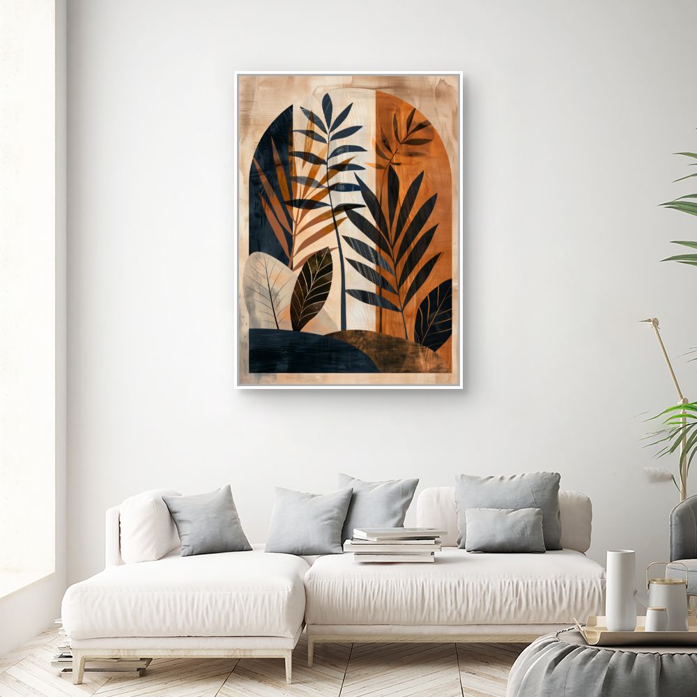 Toile "Feuilles artistiques modernes"