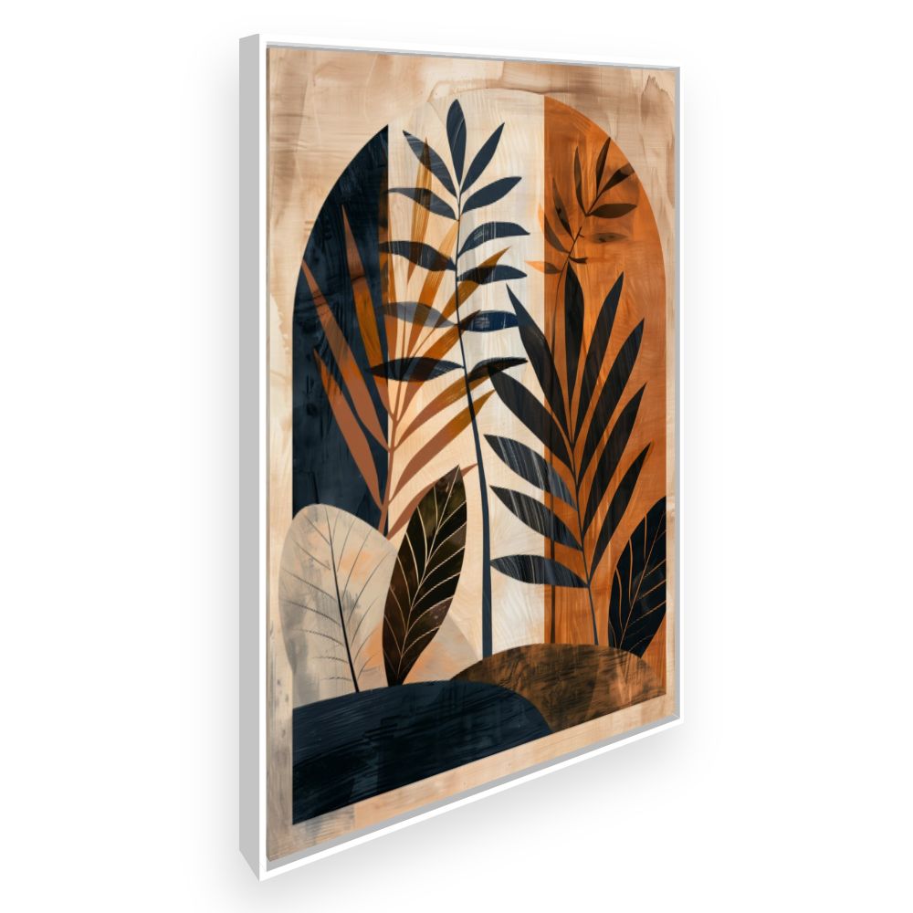 Toile Feuilles artistiques modernes – toile cadre blanc (slide 2)