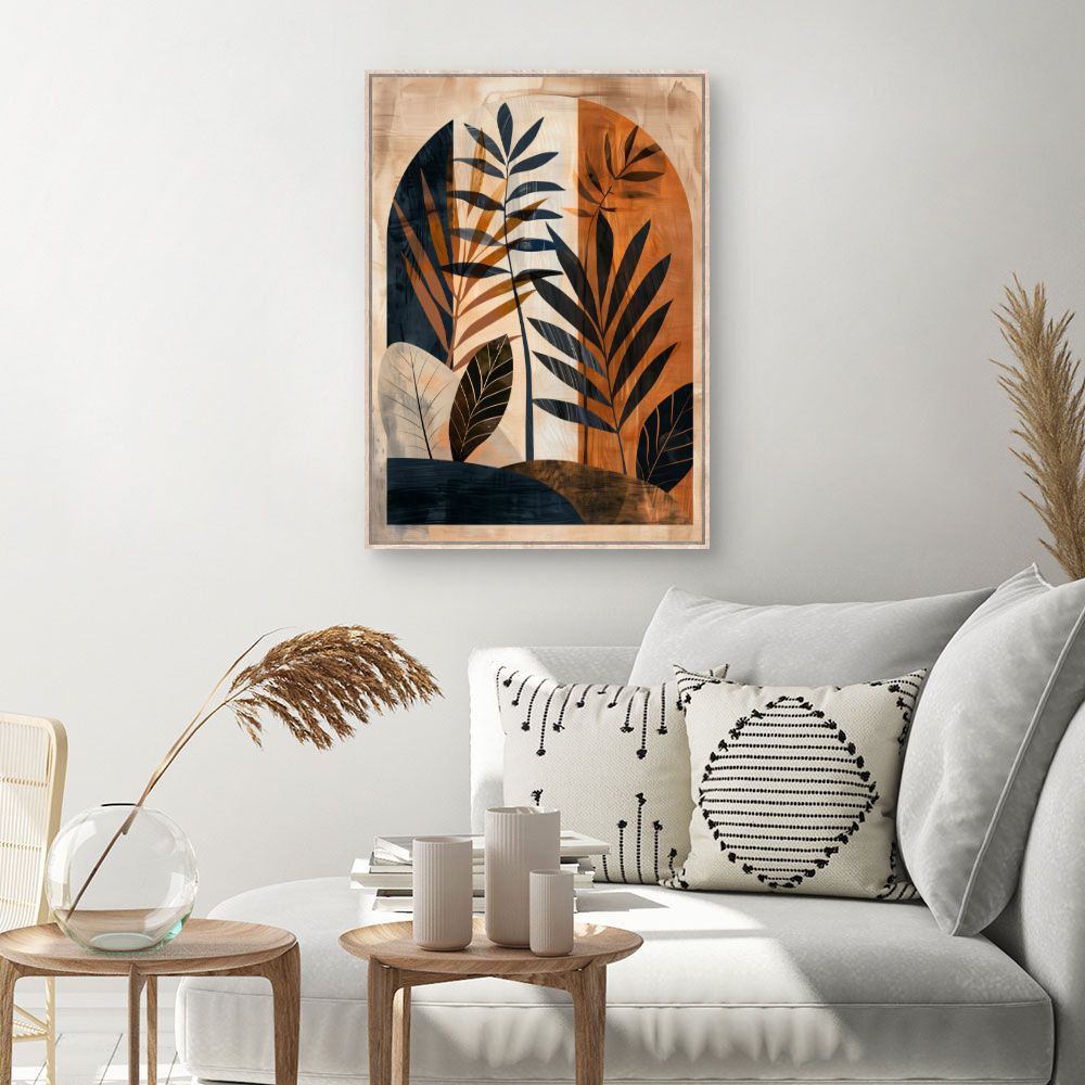 Toile Feuilles artistiques modernes – toile cadre naturel (slide 1, 60×90)