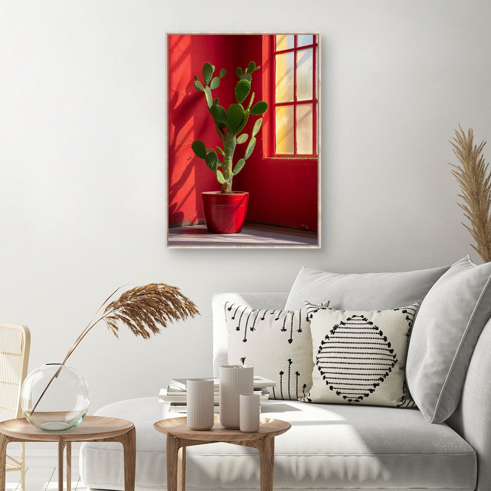 Toile Cactus vibrant – toile cadre naturel (slide 1, 60×90)