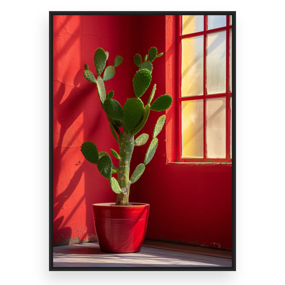Toile Cactus vibrant – toile cadre noir (slide 3)