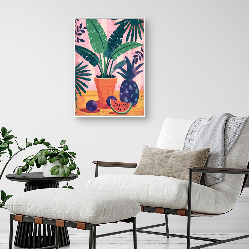 Toile "Jardin tropical vibrant"