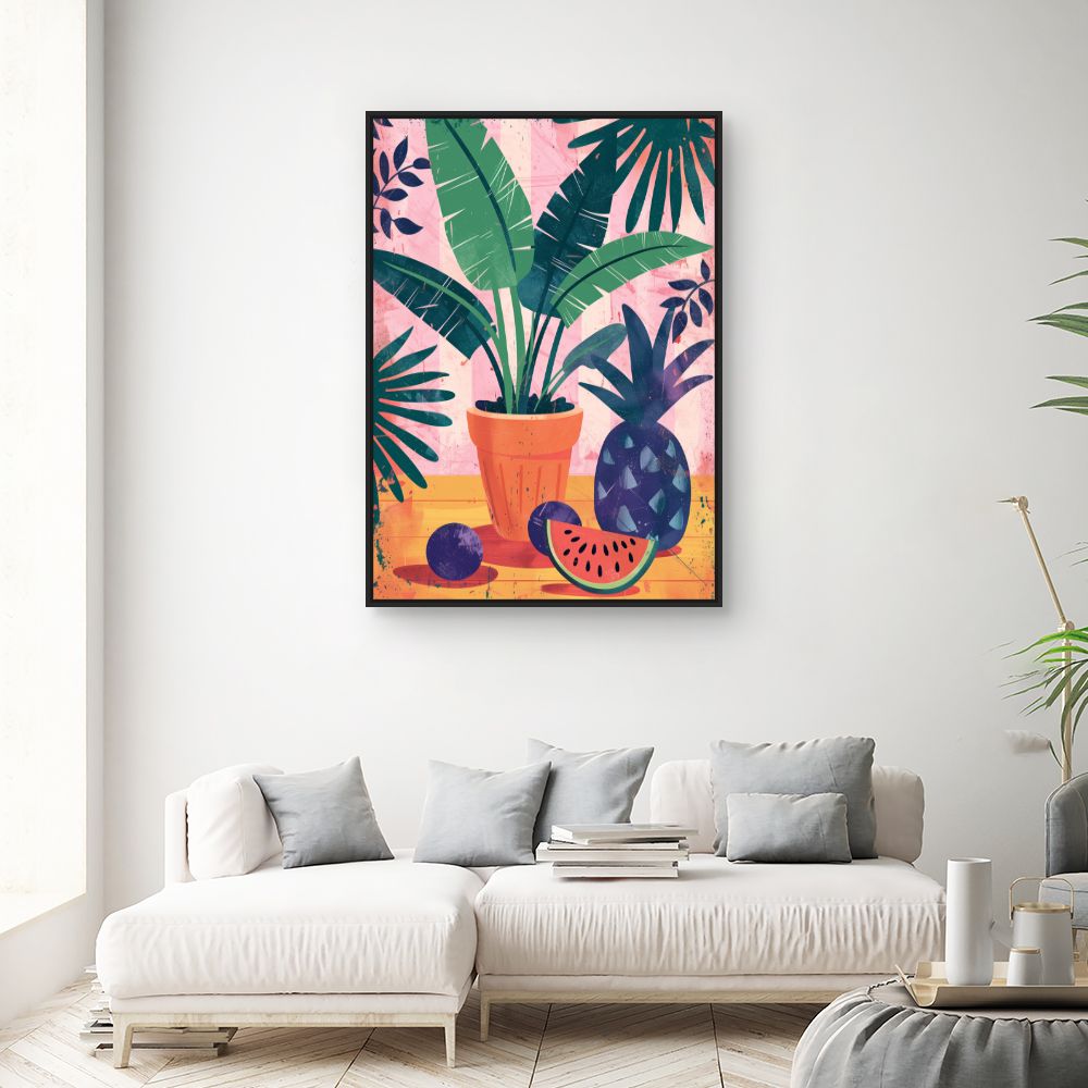 Toile "Jardin tropical vibrant"