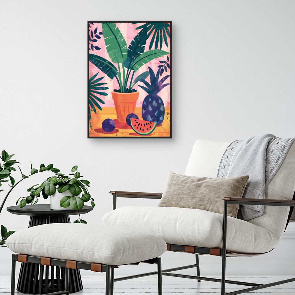 Toile "Jardin tropical vibrant"