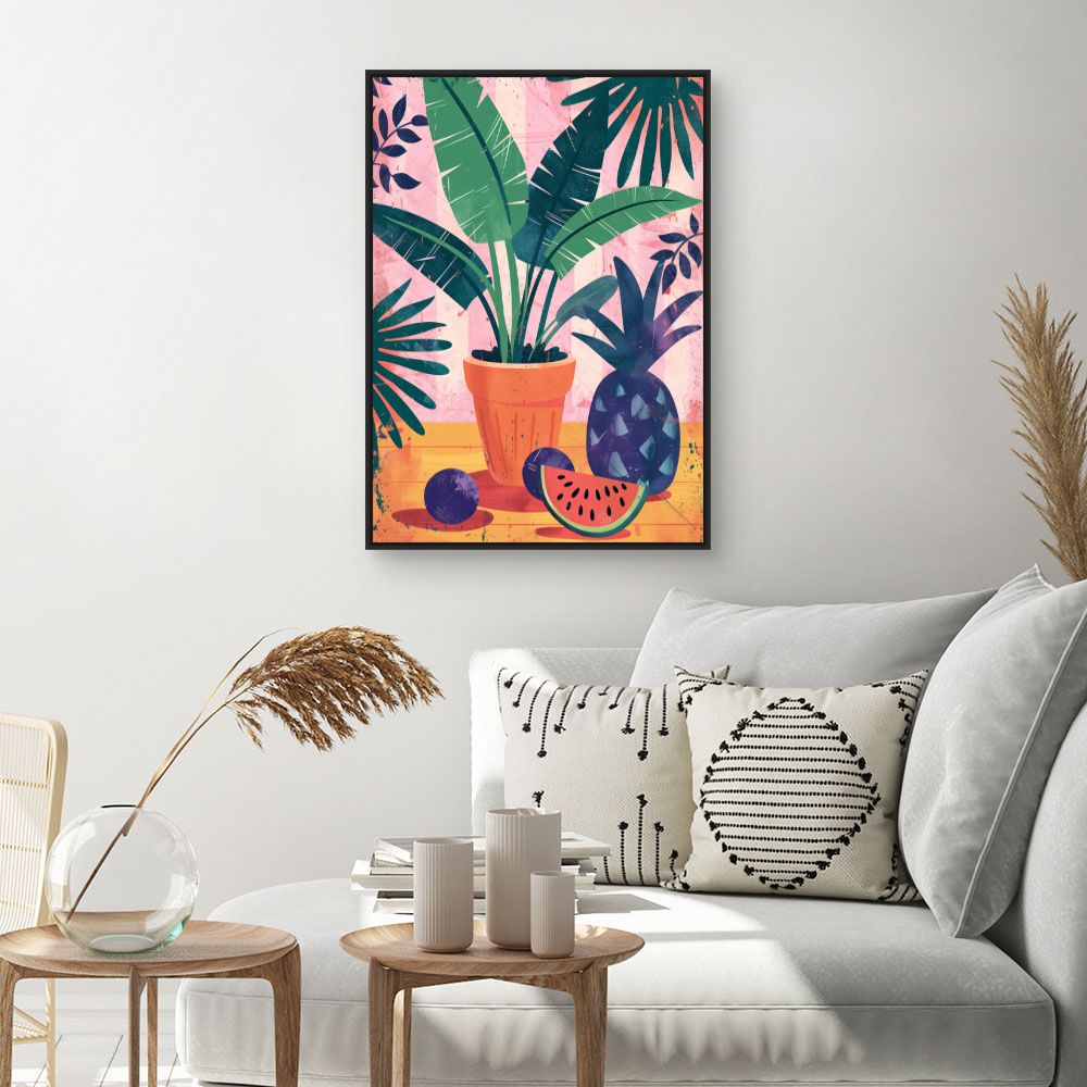 Toile "Jardin tropical vibrant"