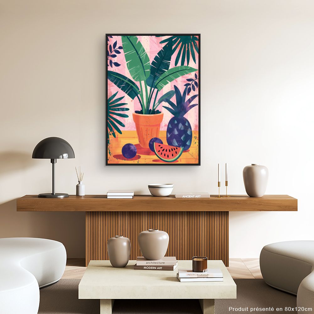 Toile "Jardin tropical vibrant"