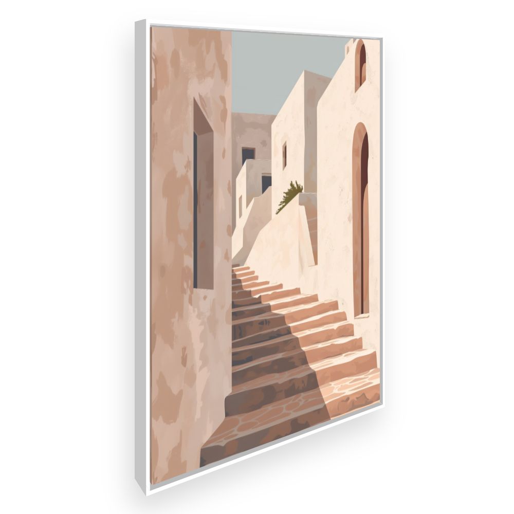 Toile Ruelles ensoleillées – toile cadre blanc (slide 2)