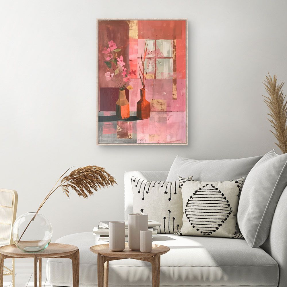 Toile Floral élégant – toile cadre naturel (slide 1, 60×90)