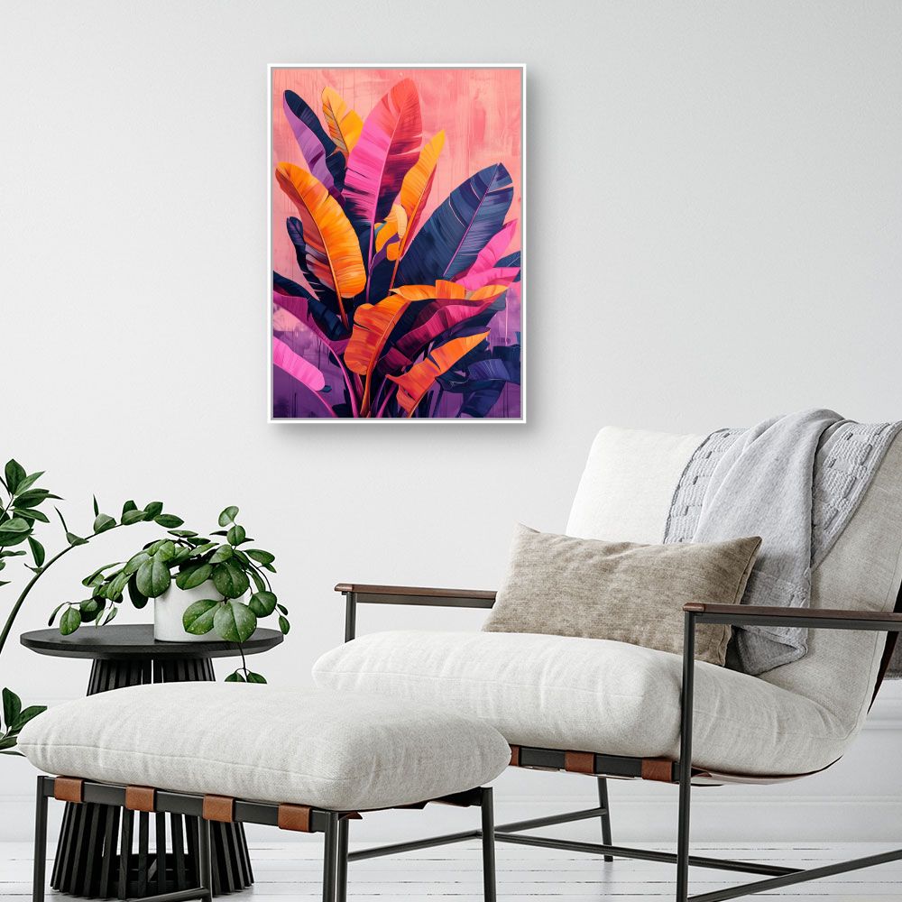 Toile "Feuillage exotique vibrant"